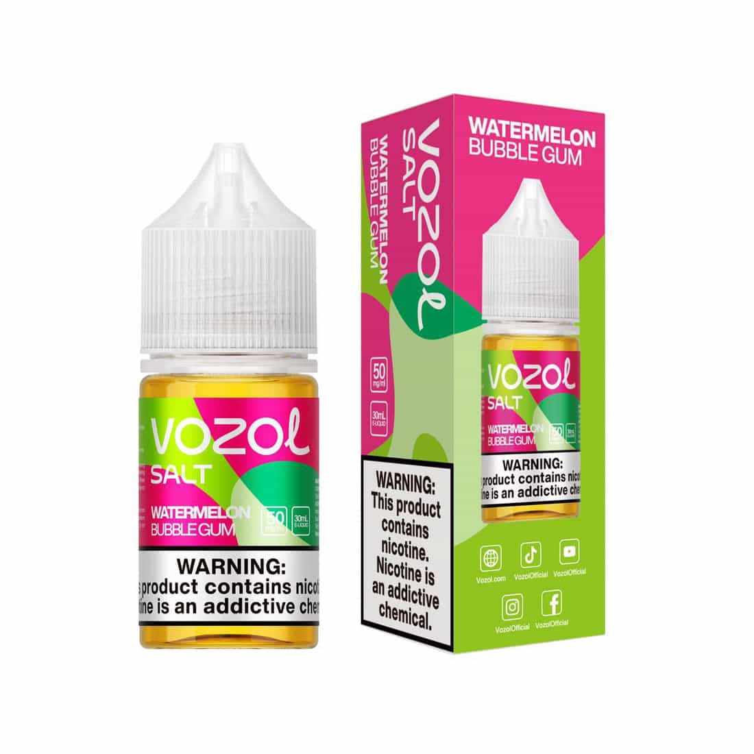 Watermelon Bubble Gum - Vozol Nic Salt | 30ML | 25MG 50MG | Indian Vape