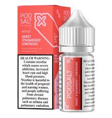 Sweet Strawberry lemonade - Pod Salt Nic salt | 30ML | 20MG 25MG 50MG | Indian Vape